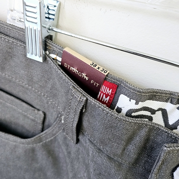 Men's Straight Fit Jeans - Gray - Picture 5 of 8